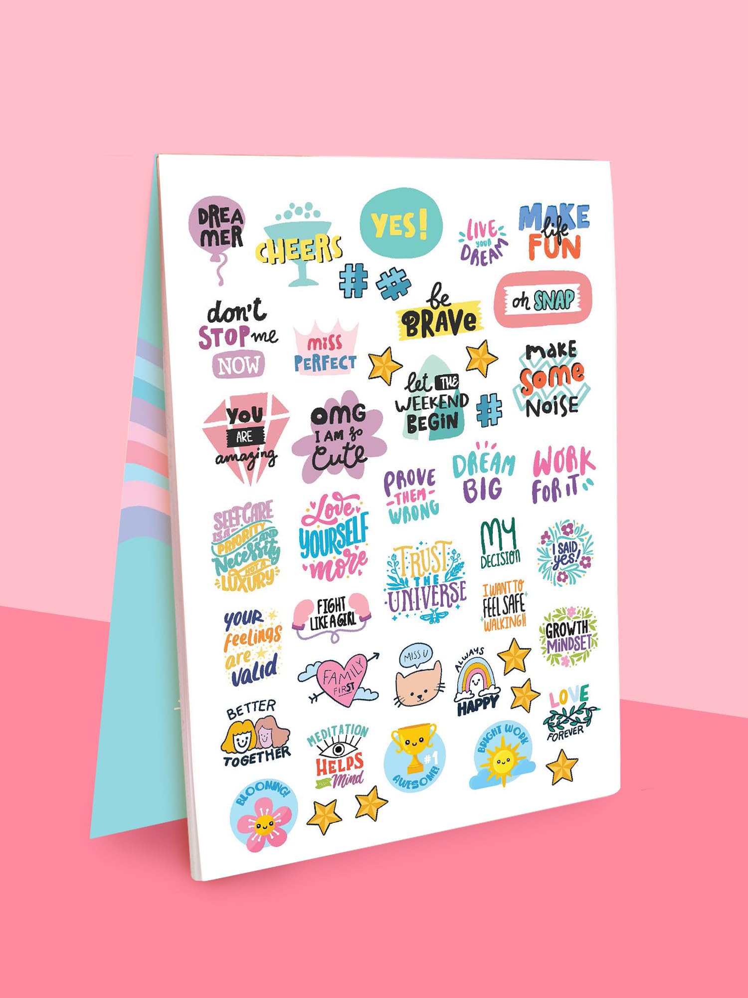 Doodle Stickers Booklet | 10 A5 Pages | 350+ Fun, Quirky and Colourful self Adhesive Stickers