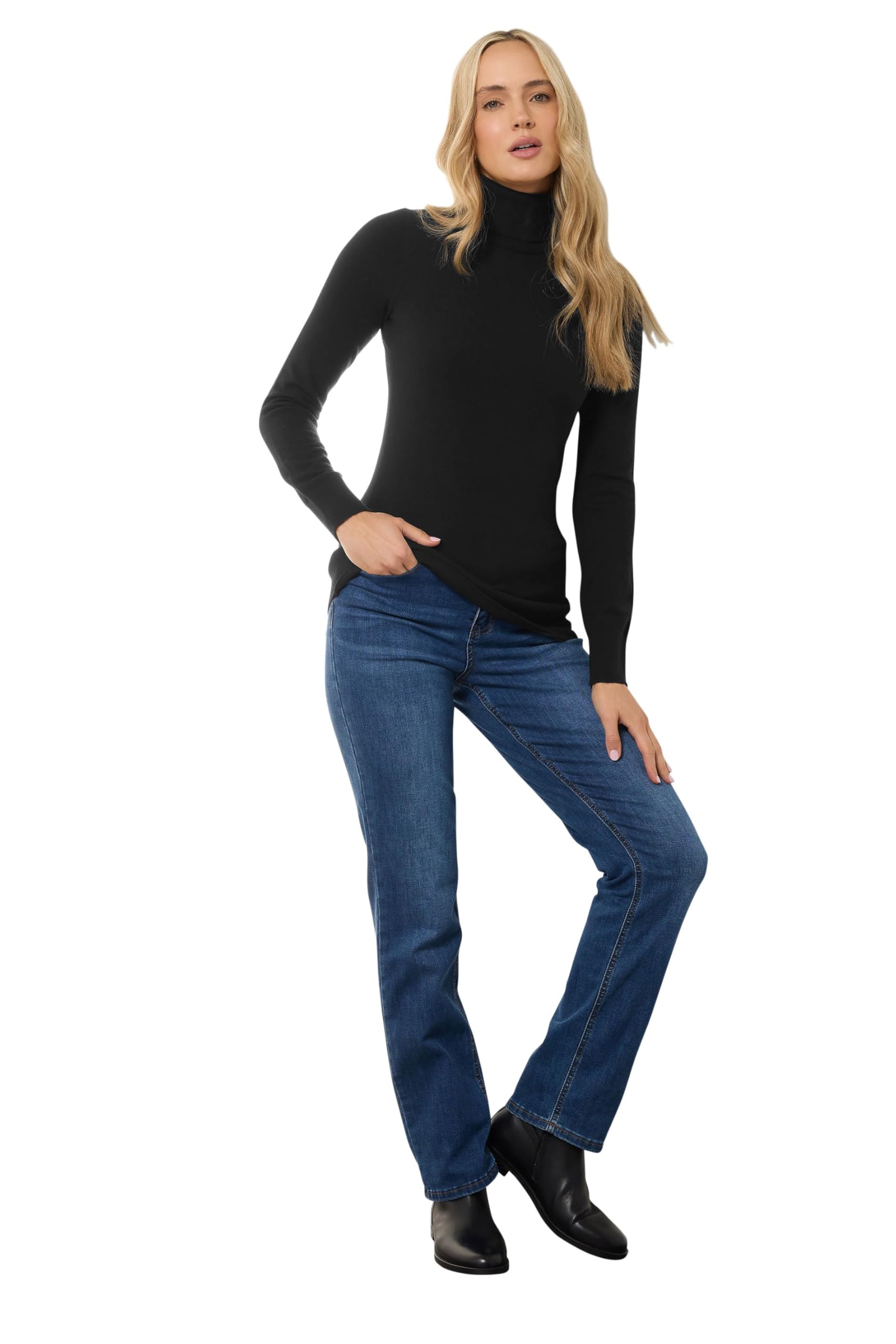 Long Tall Sally - Lts Tall Knitted Roll Neck Jumper - Women's Black