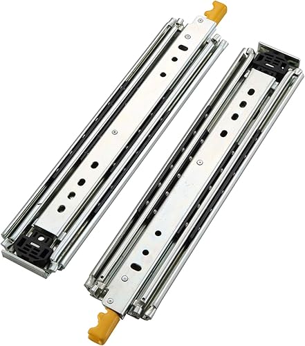 1 par de carriles de cajón industrialhogargabinete de servicio pesado, 485 lb, extensión completa de 3 pliegues, 2.992in de ancho, modificado carril