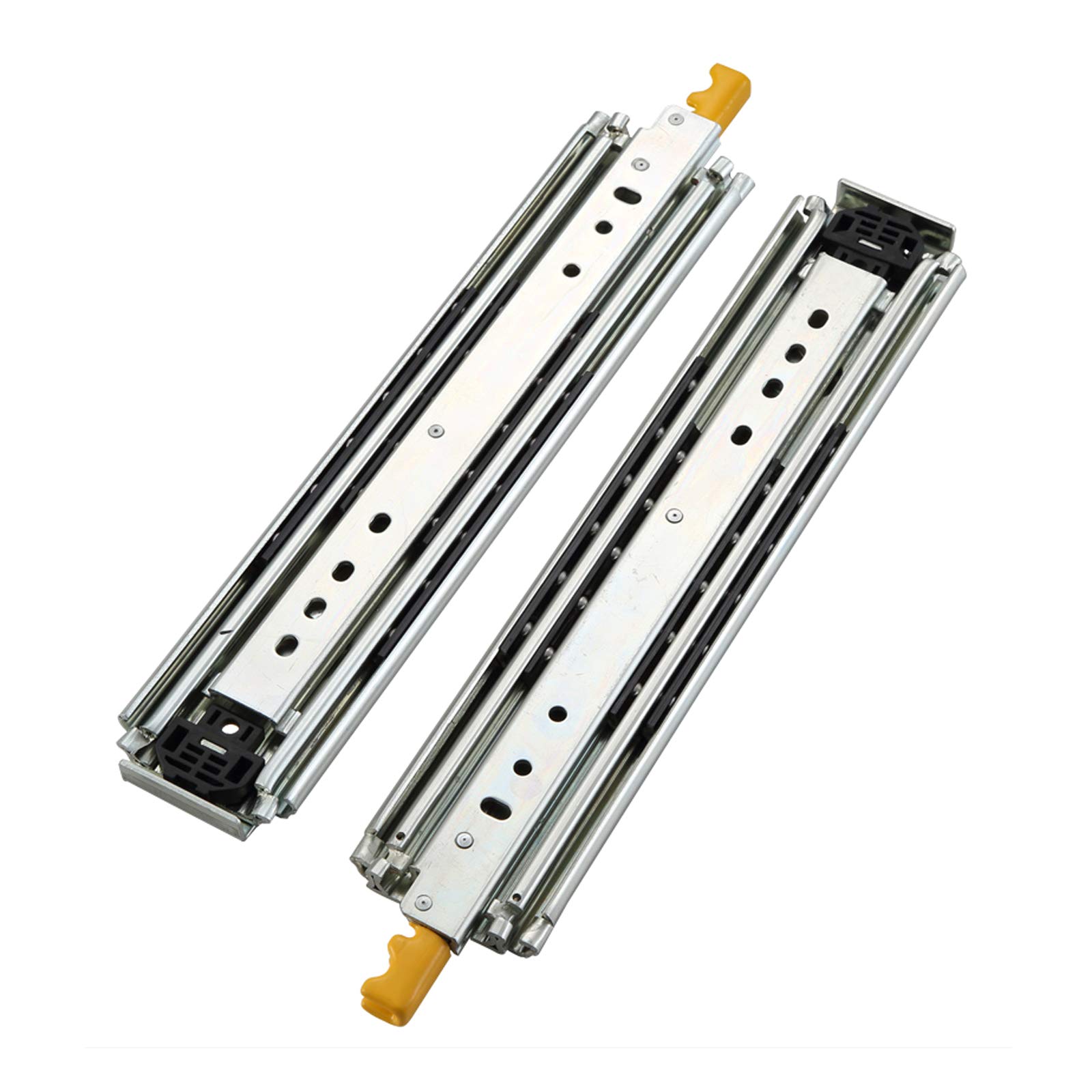 1 Paar Heavy Duty 485 Lb Industrie/Haus/Schrank Schubladenführungen,3 Falten Vollauszug 76mm Breit Modifiziert Auto Schubladenschienen,mit Kugellager und Schloss (34in/86.36cm)