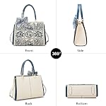 FOXLOVER Leather Purses for Women Vintage Embroidery Top-Handle Handbag Crossbody Womens Handbag Anti Theft Ladies Tote