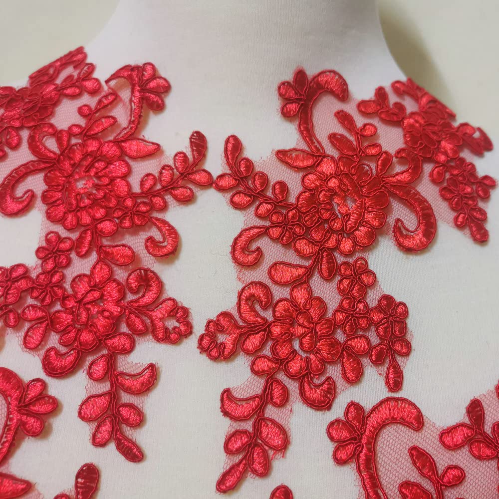 red lace dress accessories Amazon.com: 1 Pairs of Embroidered Lace and Decal Wedding Dress Accessories  for Lace Accessories (Oxblood red)