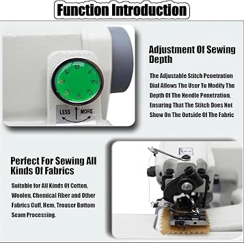 Blind Stitch Hemming Machine for Cuffs, Slacks, Dresses, Skirts, Draperies - Portable Desktop Sewing