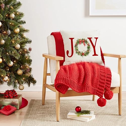 Miniatura 9 de RABUSOFA Fundas de almohada navideñas de 12 x 20 pulgadas, fundas de almohada decorativas de Navidad, fundas de cojín lumbar de Navidad con corona