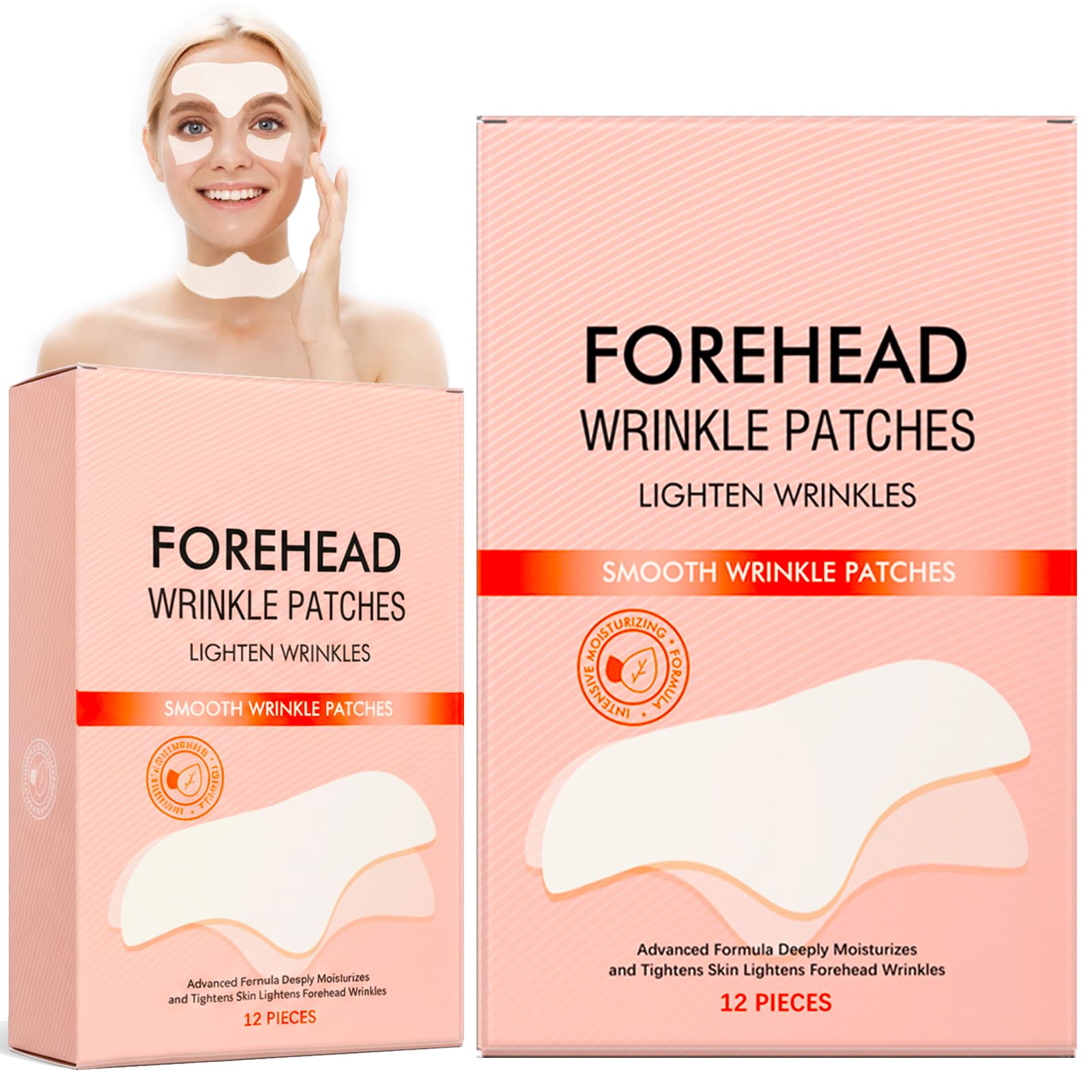 Charunee 24 Pcs Forehead Wrinkle Patches Overnight Forehead Wrinkle Patches with Collagen for Foreheads Beauty Wrinkles Smoothing Anti