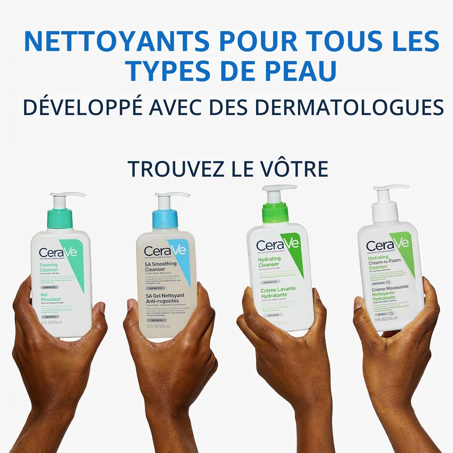 CeraVe SA Lot de 2 nettoyants lissants – Avec acide salicylique, acide hyaluronique et céramides – Nettoyant exfoliant visage et corps pour peaux sèches, rugueuses et bosselées 473 ml