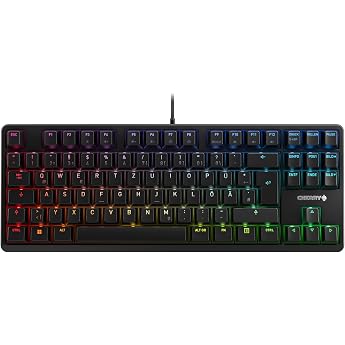 CHERRY G80-3000N RGB TKL German Layout QWERTZ Keyboard Wired Keyboard Mechanical Gaming Keyboard MX Silent Red Switches Black