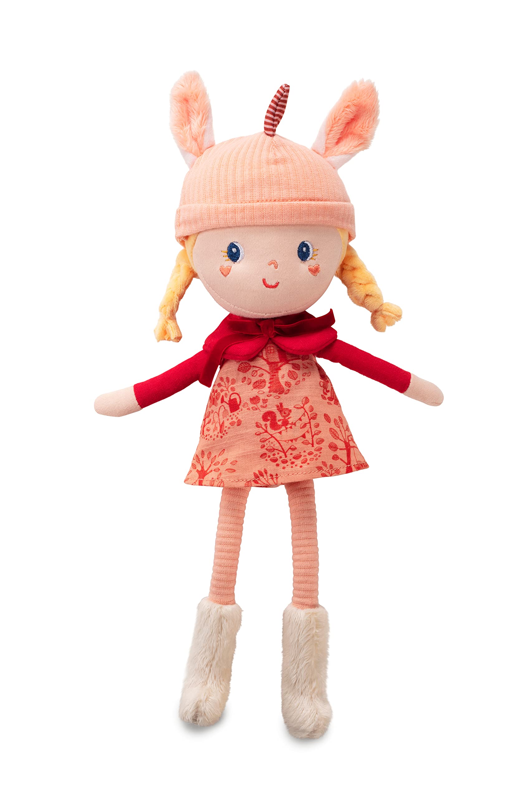 LILLIPUTIENS - Lena Cuddly Doll in Soft Fabric with Removable Hat, Decorative Gift Box - Stimulates Fine Motor Skills and Imagination - Educational Toy - Ideal for Children from 2 Years - 83382
