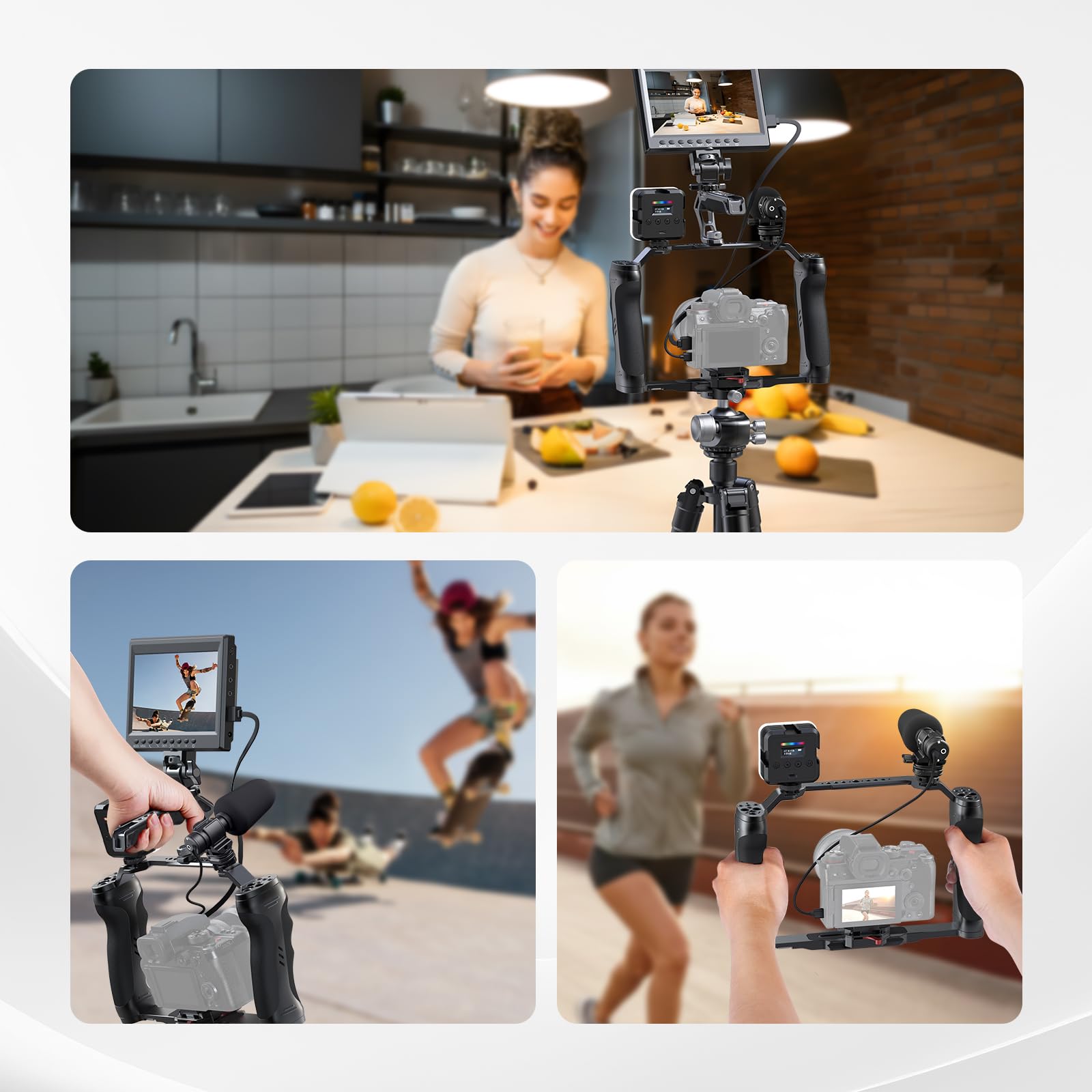 NEEWER Supporto per Microfono con Adattatore Cold Shoe, Accessori Porta Mic Antirumore e Antiurto con Cuscinetti in Silicone Integrati, per Microfoni da 0,7" a 1" (da 19 a 25mm) di Diametro, MH3