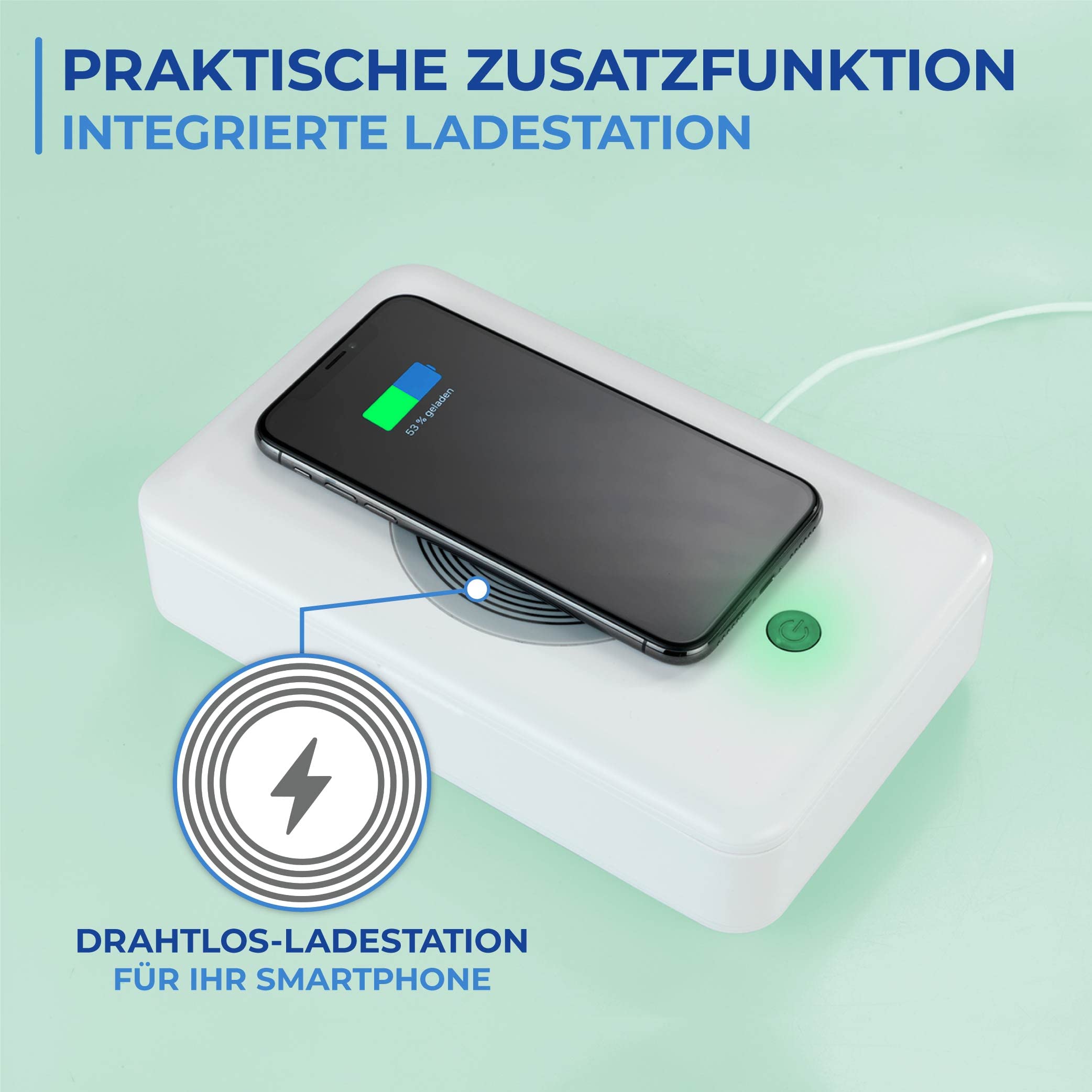 Maximex 2in1 UV Desinfektionsbox - Desinfektion mittels UV Licht, Kunststoff (ABS), 12.5 x 5 x 20 cm, Weiß