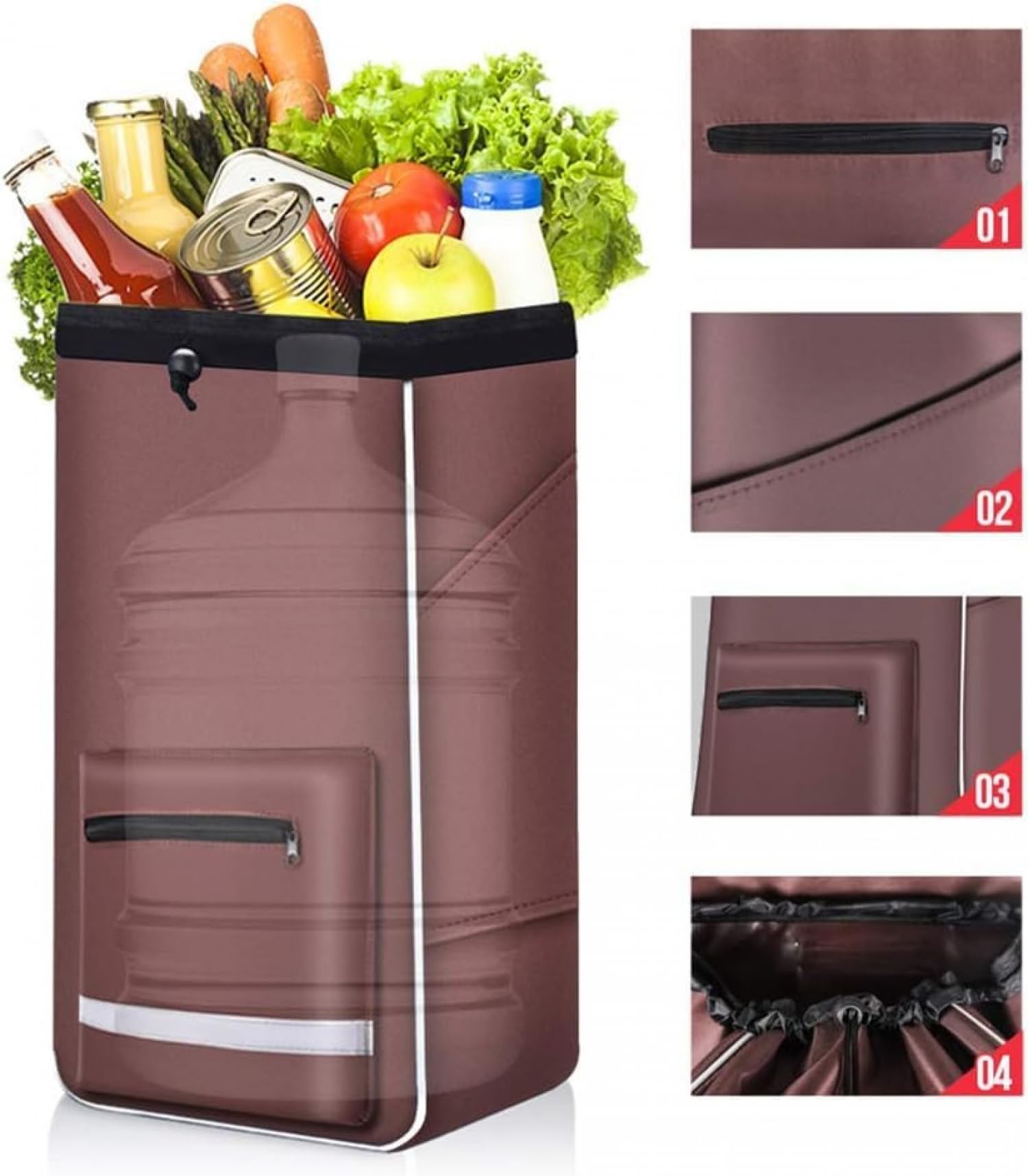 Einkaufstrolley extra faltbar, großer Einkaufstrolley, Einkaufshilfe, 70 kg belastbar, Einkaufstrolley-Gestell aus Aluminium-B
