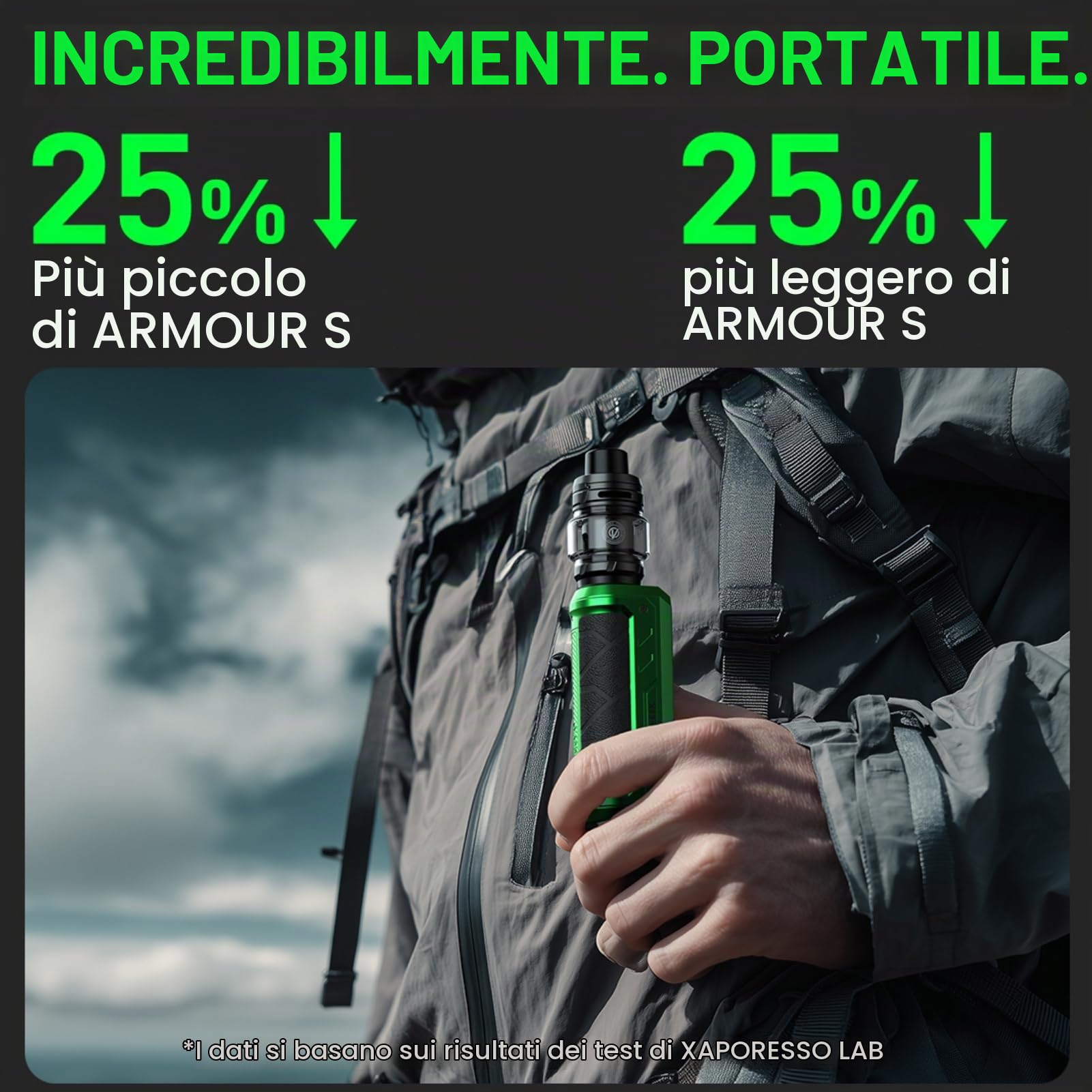 For Vaporesso Armour Ultra Kit 100 W Box Mod (Argento Titanio) Batteria 5500 mAh | 6 ml Atomizzatore iTANK T Tank GTi Dual Mesh Coil 0,2 Ω/0,4 Ω | Schermo TFT da 0,96" Vape Originale - No Nicotine