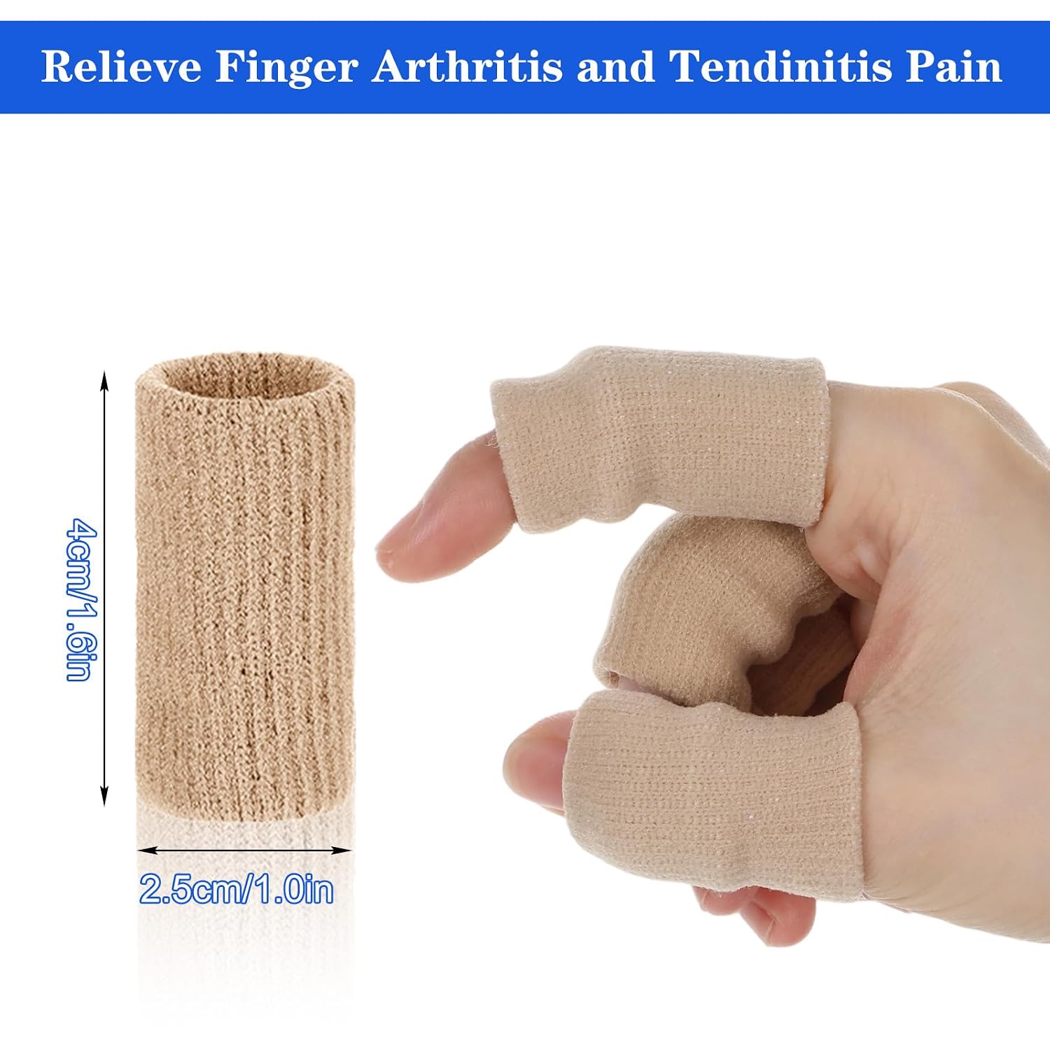 oruola 30Pcs Finger Compression Sleeve,Elastic Finger Sleeves for Arthritis,Compression Fingers Sleeves, for Arthritis Joint Pain Relief, Trigger Fingers Sports Aid Support, 3 Colors