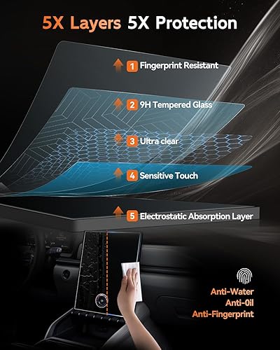 Vista 232 de CDEFG Cristal templado para Chevrolet Silverado/GMC Sierra 2025, pantalla táctil de 13.4 pulgadas, accesorios para Chevy Silverado/Sierra 1500