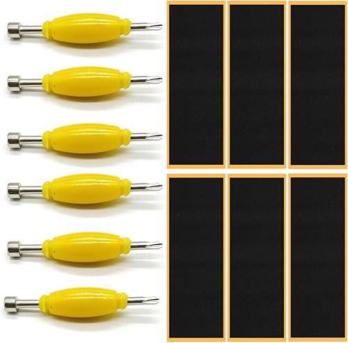 SquEqu 12 Pack Fingerboard Grip Tape Sticky Foam Sticker Replacement + Screwdriver Standard Tool Nut Driver for Finger Skateboards Skater Mini Board SquEqu 12 Pack Fingerboard Grip Tape Sticky Foam Sticker Replacement + Screwdriver Standard Tool Nut Driver for Finger Skateboards Skater Mini Board