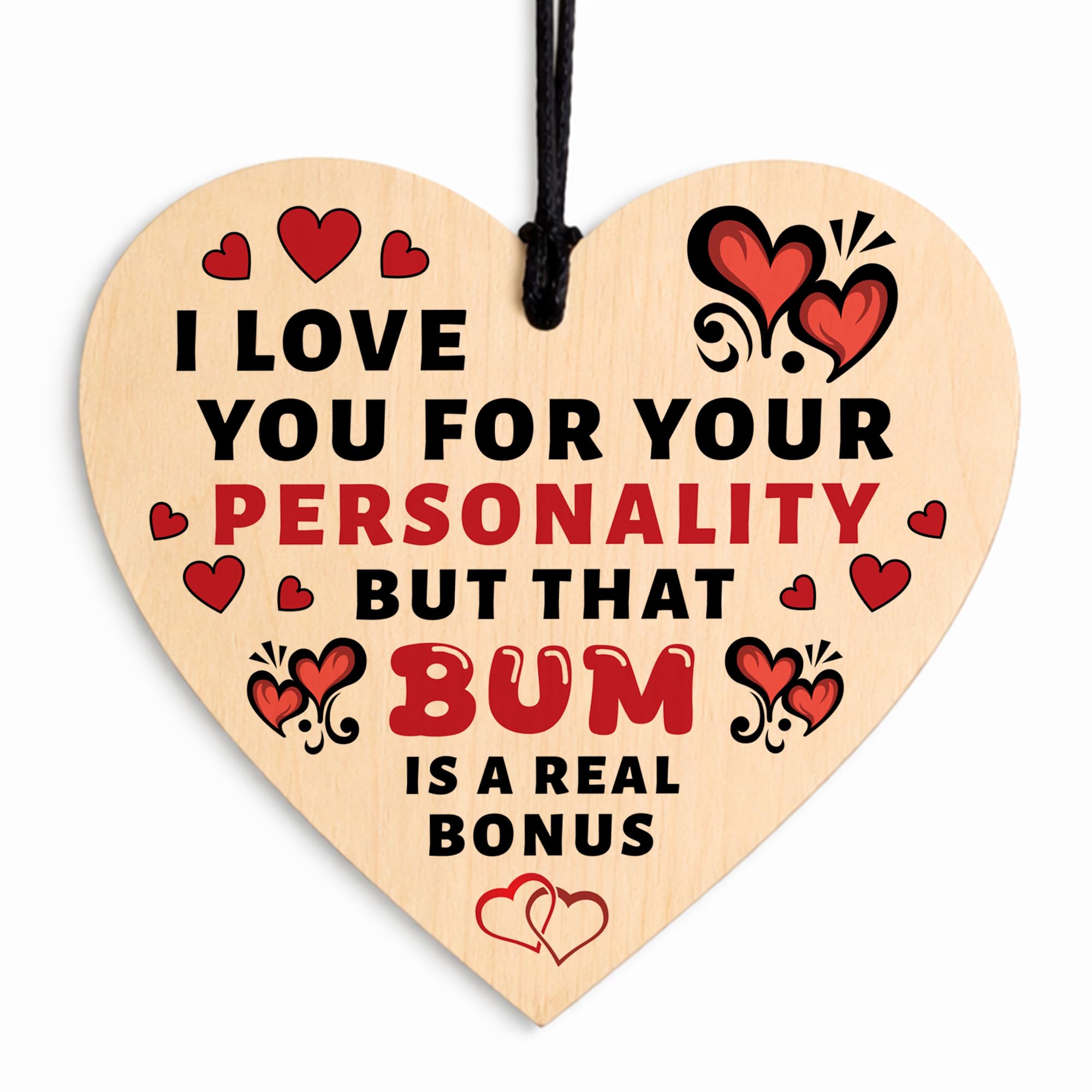 Red Ocean Gifts For Anniversary Valentines FUNNY Gift For Wife Girlfriend Rude Gifts For Her Valentines Day Present Wooden Heart Plaque Keepsake