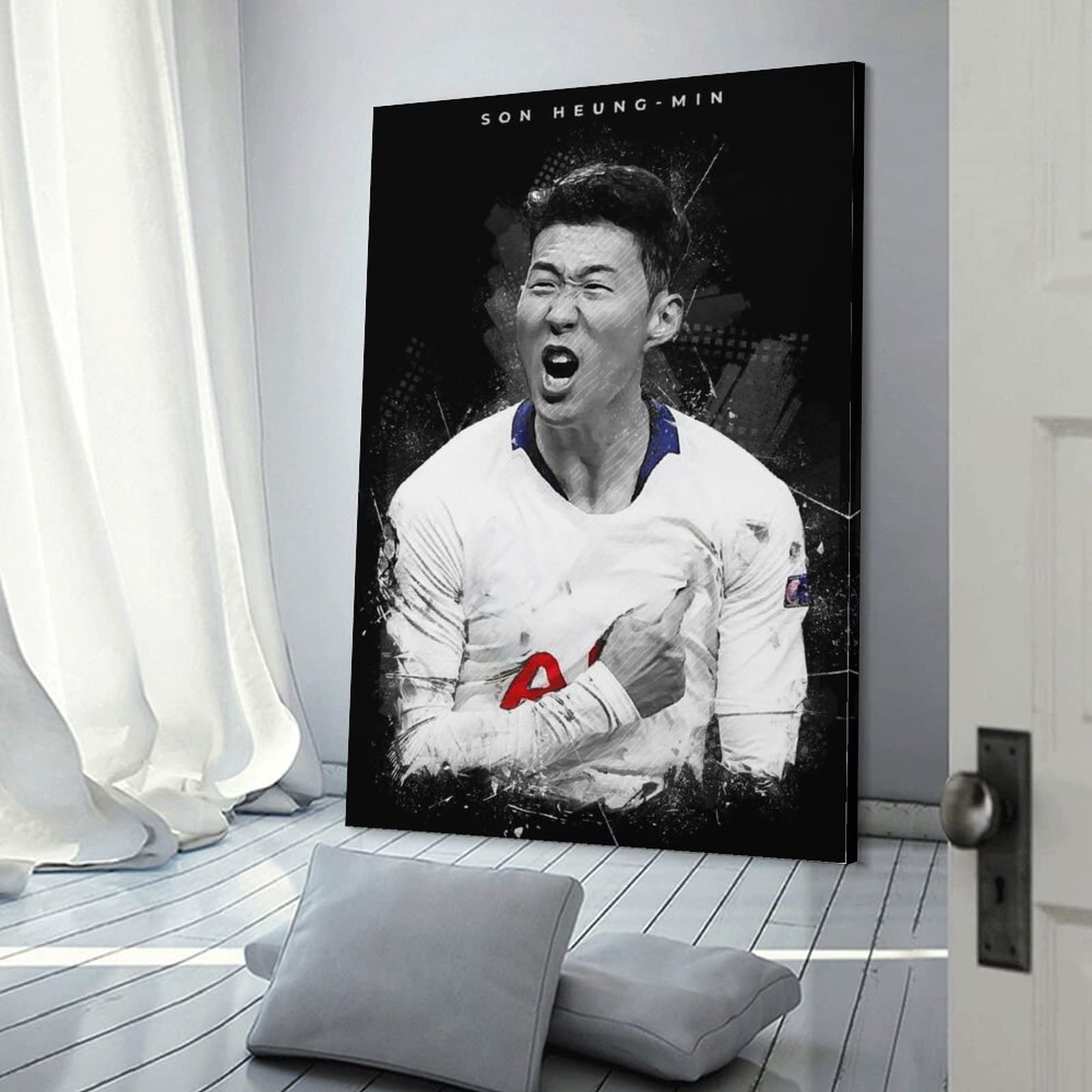 Amazon｜フットボールスターソン・フンミンポスターキャンバスアート