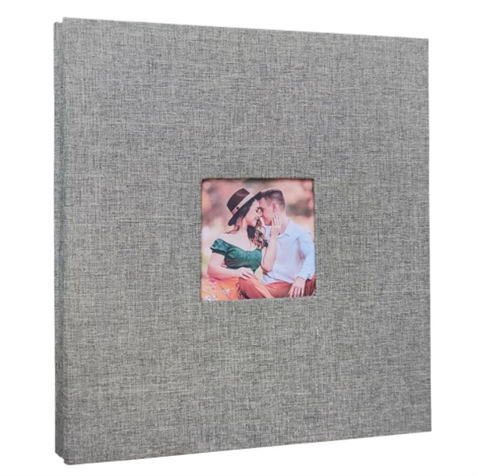 THE WHITE SHOPPhoto Album Self Adhesive Scrapbook Album,Linen Cover with Display Window DIY Photo Book,Ideal Gifts for Family Travel Wedding kid