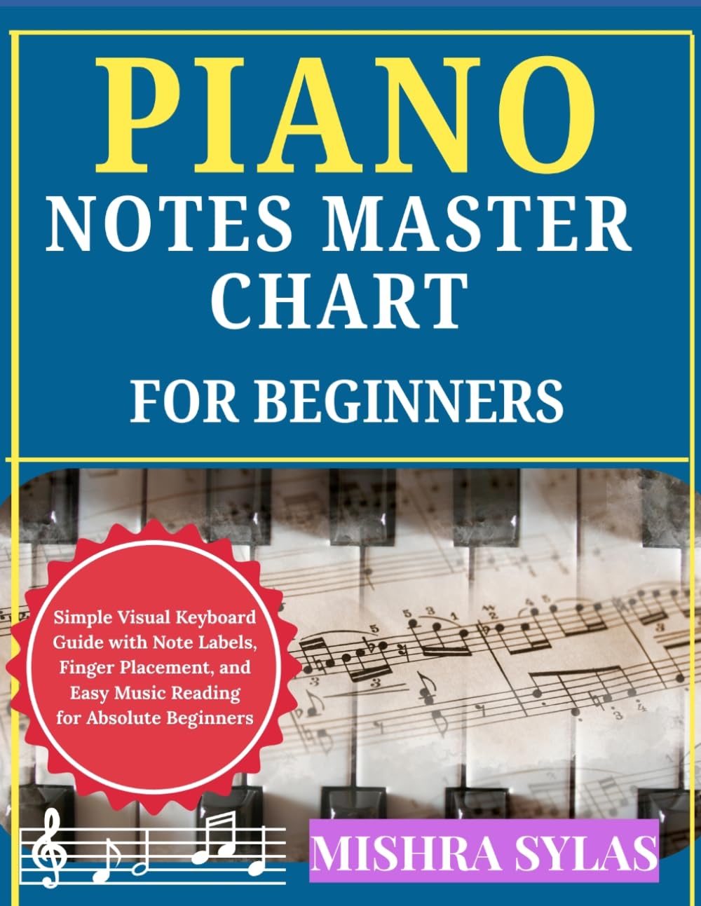 Piano Notes Master Chart for Beginners: Simple Visual Keyboard Guide with Note Labels, Finger Placement, and Easy Music Reading for Absolute Beginners