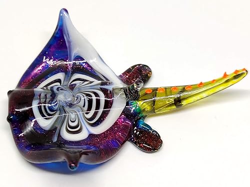 Miniatura 4 de Manta Ray - Figuras pequeñas en miniatura de animales soplados a mano, arte de vidrio soplado a mano, regalo coleccionable para decorar (multicolor)