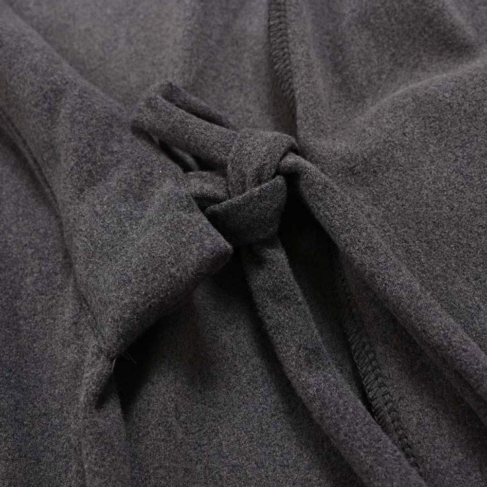 un-brand Kimono japonés para hombre, bata de terciopelo, talla grande, ropa zen, ropa taoísta (talla L, gris)