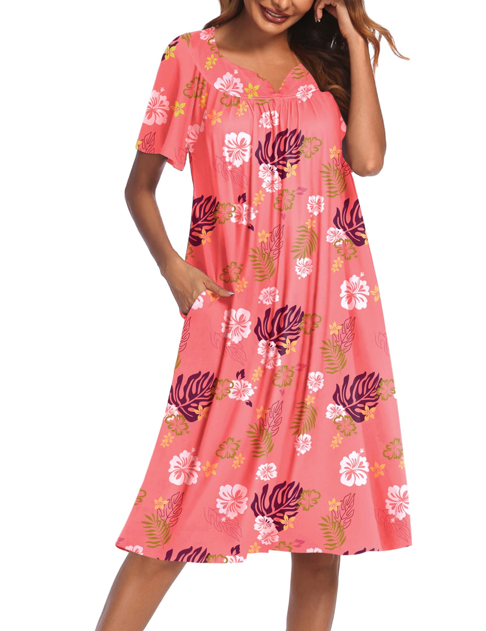 Ekouaer Women's House Dress with Pockets