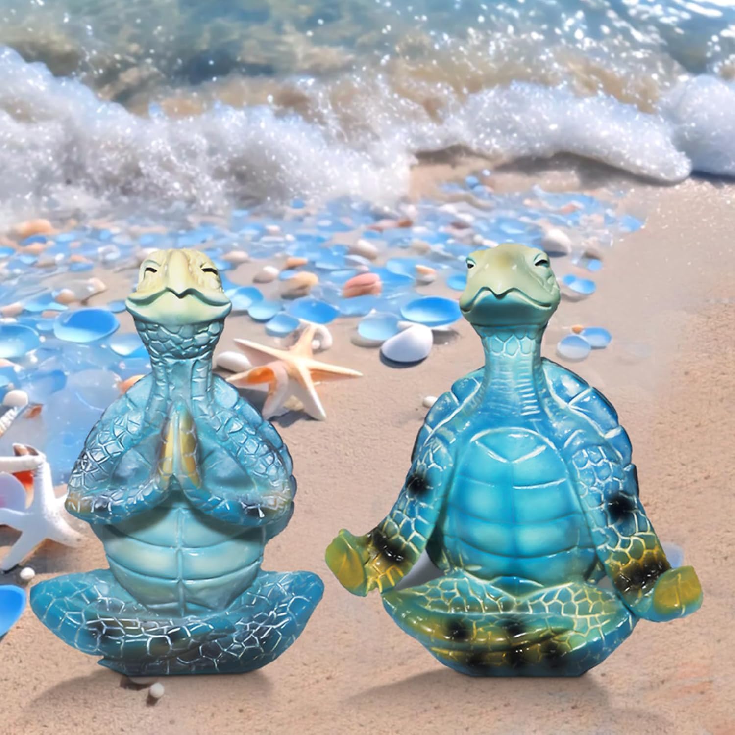 Statua di Tartaruga Marina, Decoarazioni di Tartarughe, Regalo Mamma, Yoga Decorazioni, Decorazioni a Tema Oceano per Soggiorno, Bagno, Spiaggia