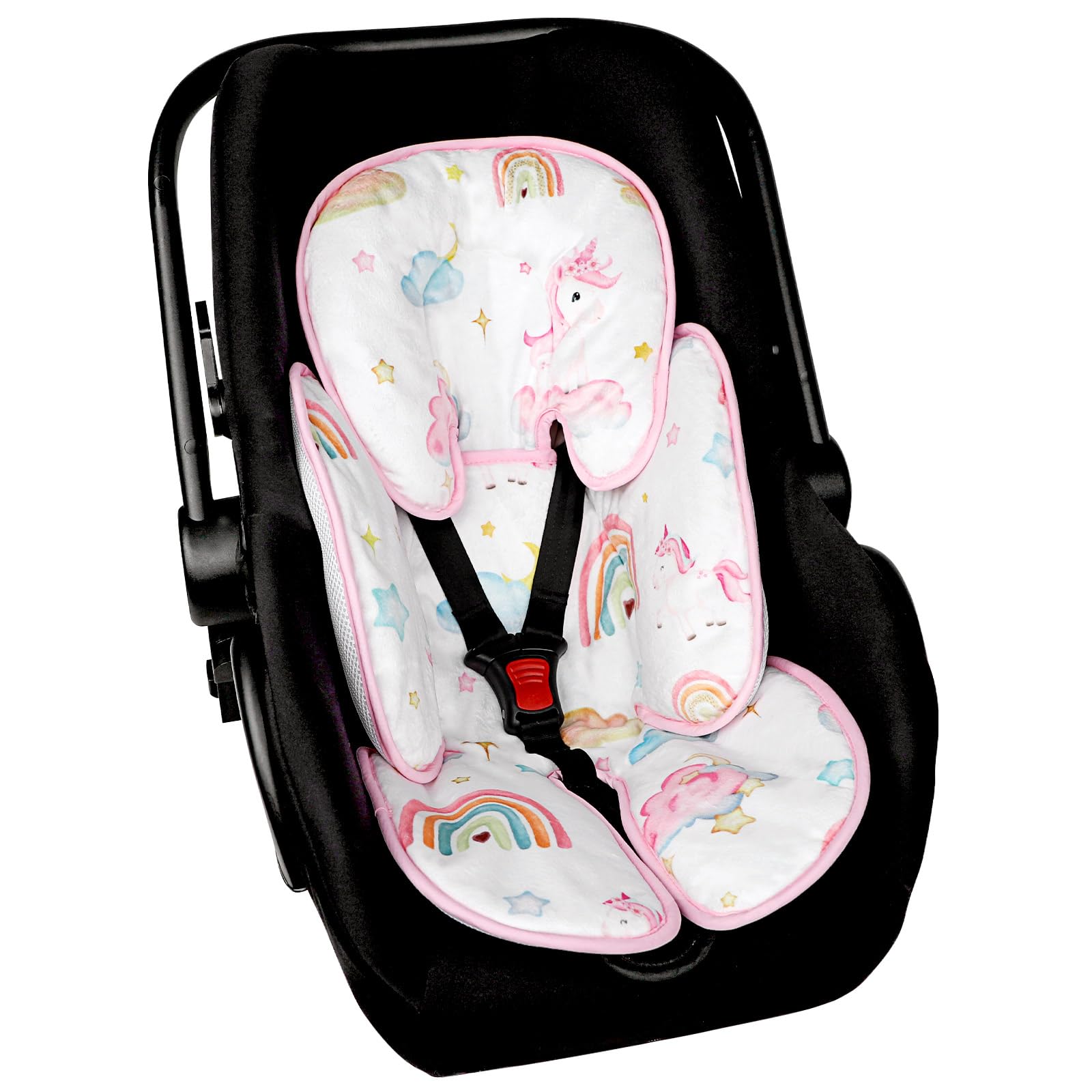 Pea Pod Summer Infant Car Seat Insert, 2 in 1 Baby Car Seat Head Body Support for Newborn Upgrade Mesh Baby Car Seat Insert Stroller Cushion for Boys Girls, Extra Soft