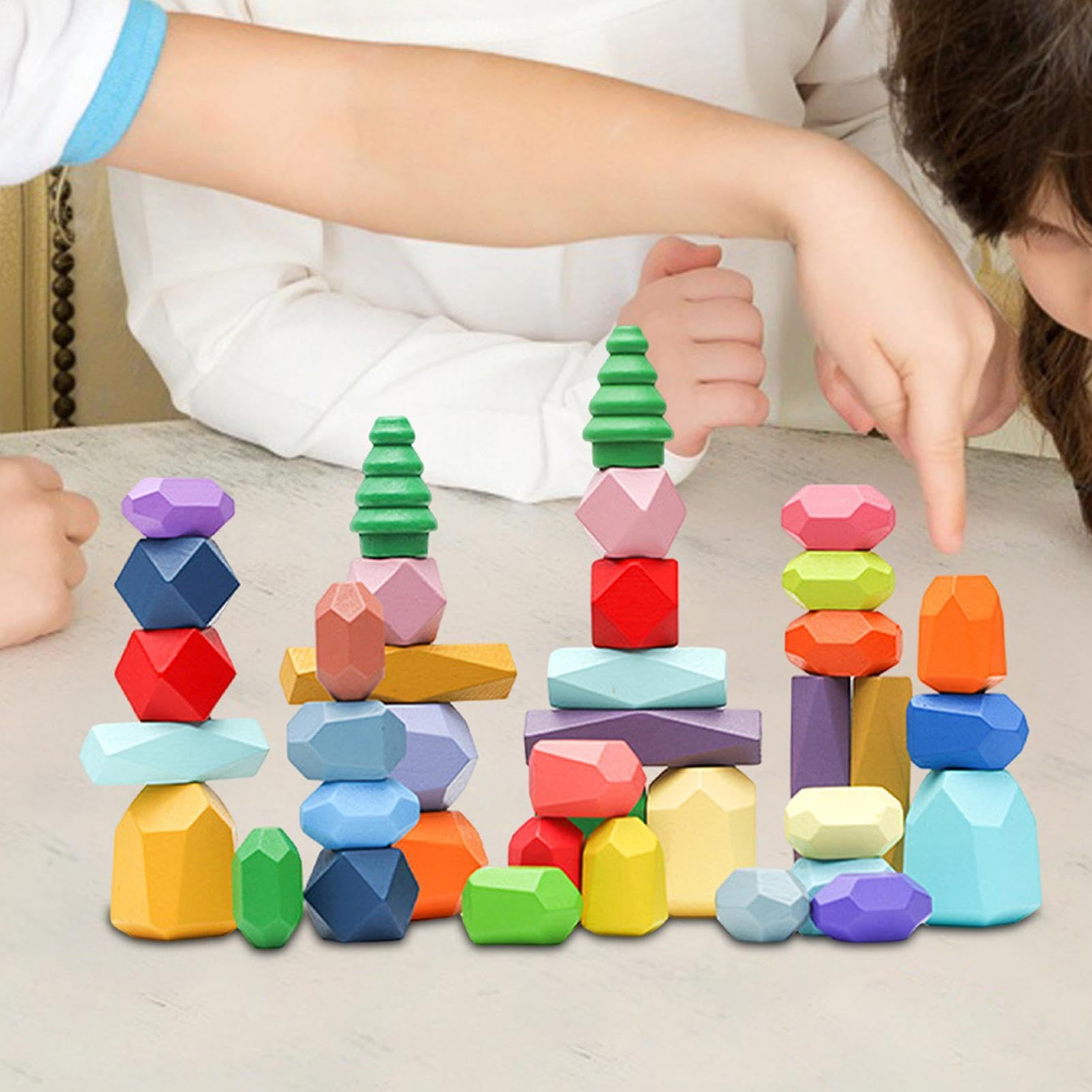Piedras Apilables De Balanceo De Madera Kit De Piedras De Construcción