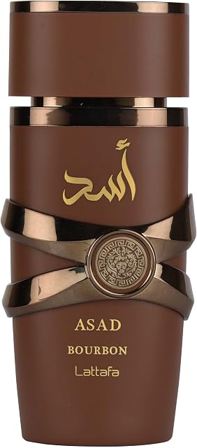 Lattafa Asad Bourbon Eau de Parfum Spray for Unisex, 3.4 Ounce