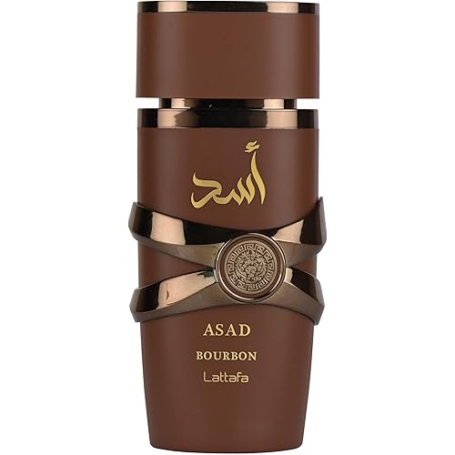 Lattafa Asad Bourbon for Unisex Eau de Parfum Spray, 3.4 Ounce / 100 ml