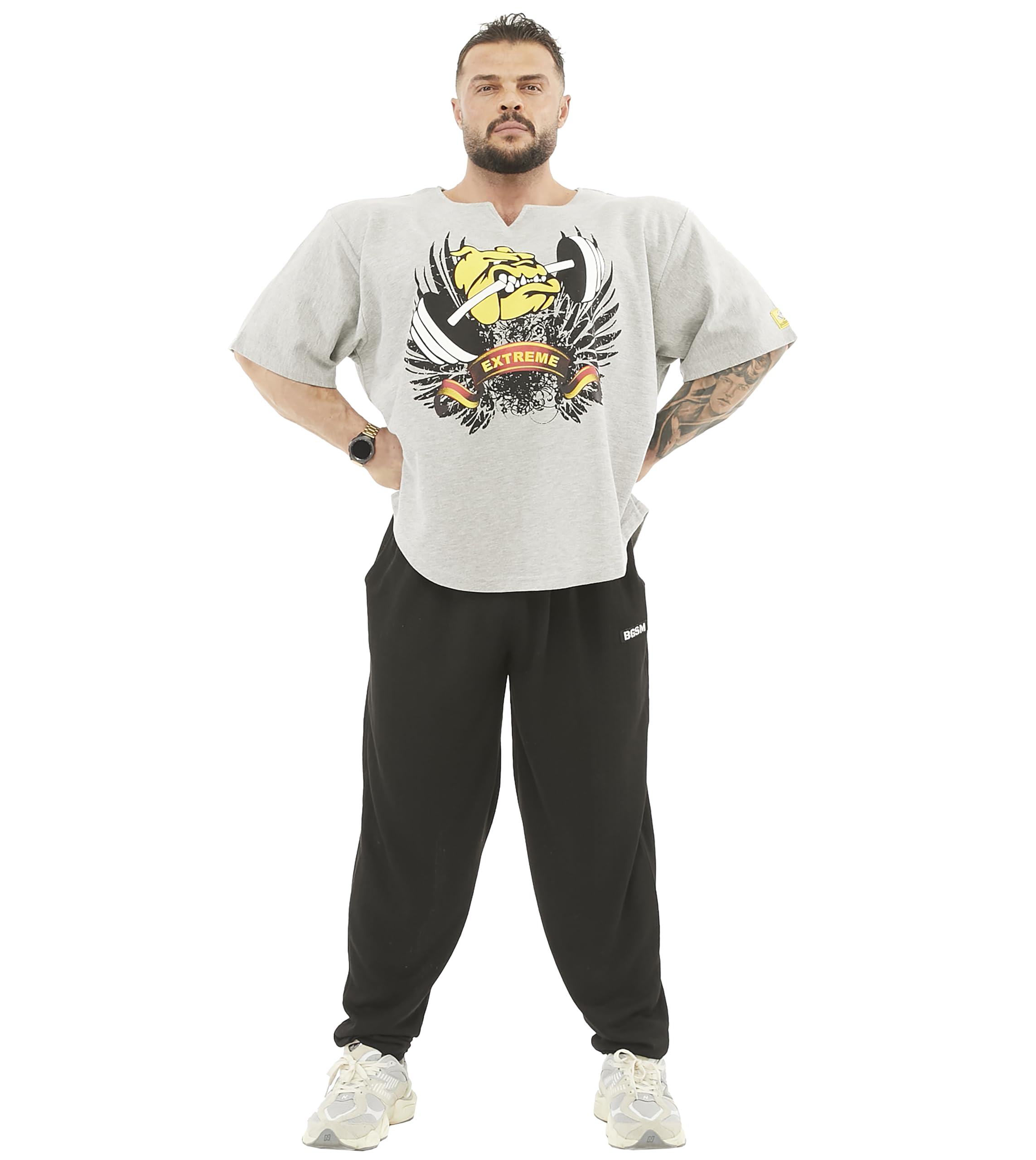 Herren Oversize Gym Lifestyle T-Shirt Dicke Textur Baumwolle Komfort Design Performance Top