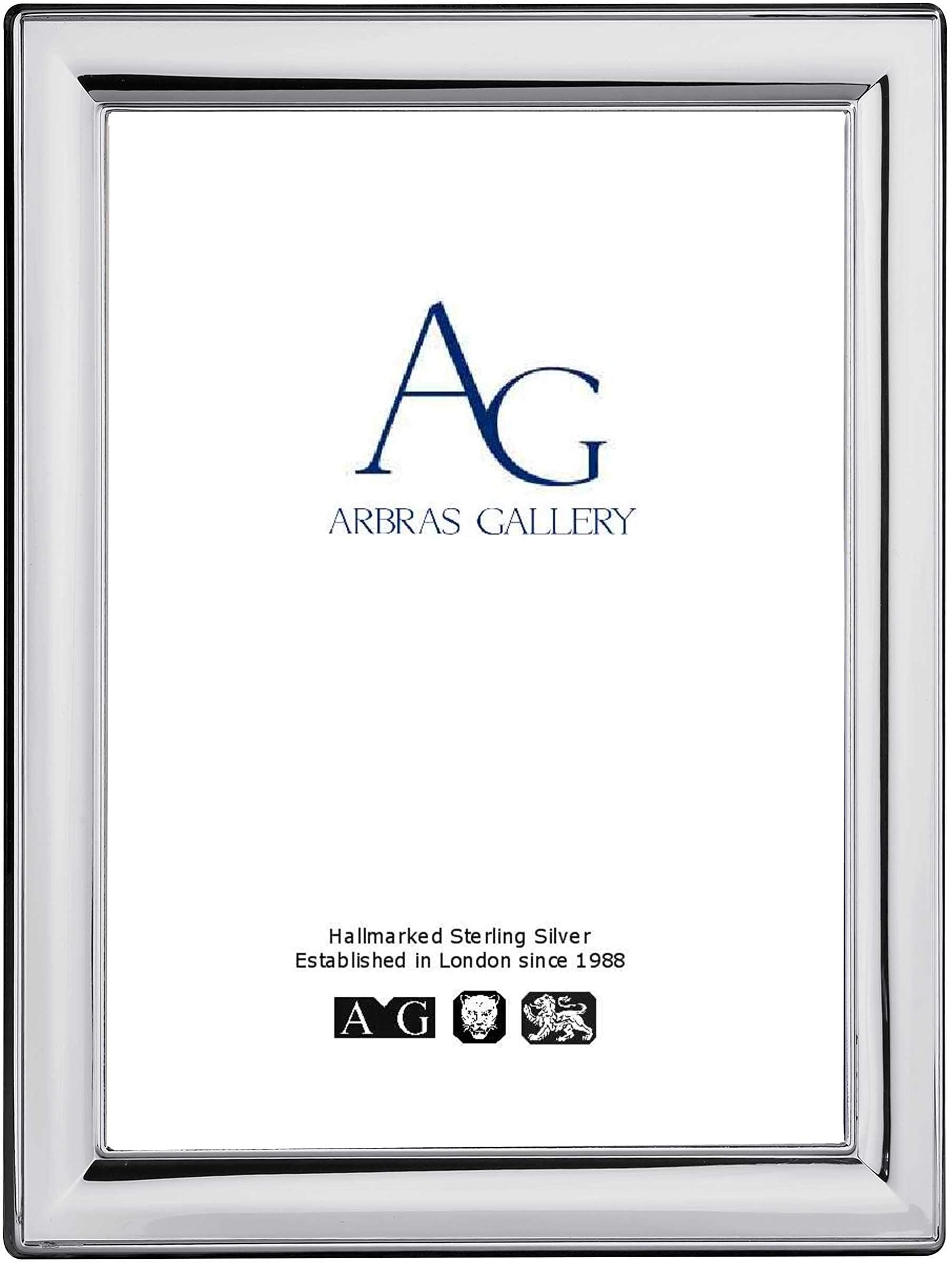 Arbras Silver Gallery AG Sterling Plain Photo Frame Picture Frame for Photograph 6''x 4'' with Wood Back, Can Stand Portrait or Landscape