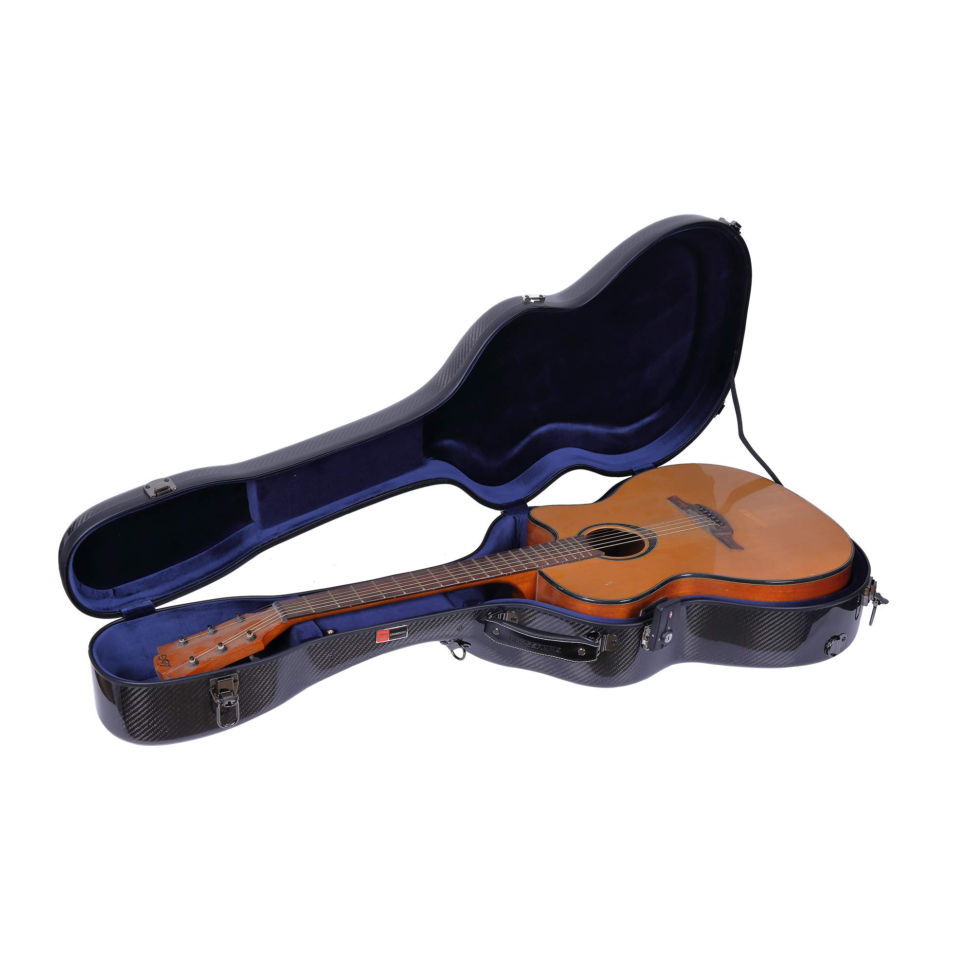 Crossrock OM, Martin 000 - Valigetta rigida per chitarra, 100% fibra di carbonio, con zaino e custodia protettiva (CRF6000OMBK)