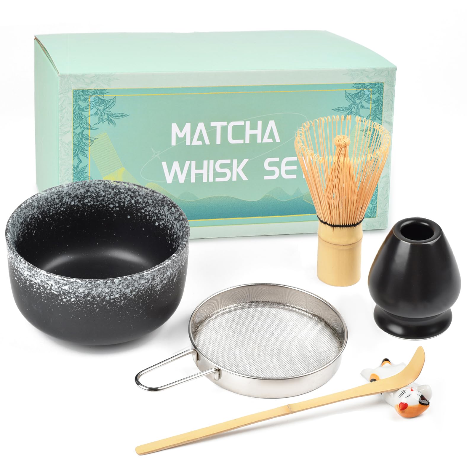 The Left Bridge Matcha Whisk Set, Matcha Tea Set Included Matcha Bowl