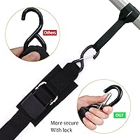 Vista 3 de Correas de amarre para popa con ganchos de cierre y accesorios de bucle suave, correas de seguridad ajustables con hebilla de liberación rápida