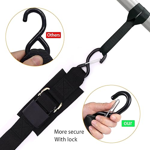Miniatura 3 de Correas de amarre para popa con ganchos de cierre y accesorios de bucle suave, correas de seguridad ajustables con hebilla de liberación rápida para