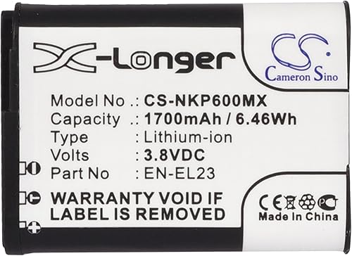 Miniatura 5 de CS - Batería de repuesto para Nikon Coolpix P600, Coolpix P610, Coolpix P610s, Coolpix P900, Coolpix P900s, Coolpix S810c