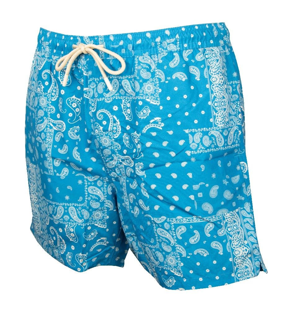 RAGNO Boxer Mare Uomo Costume Mare o Piscina Elastico in Vita e Coulisse a Vista Tasca Posteriore Chiusura a Strappo Art U825EB