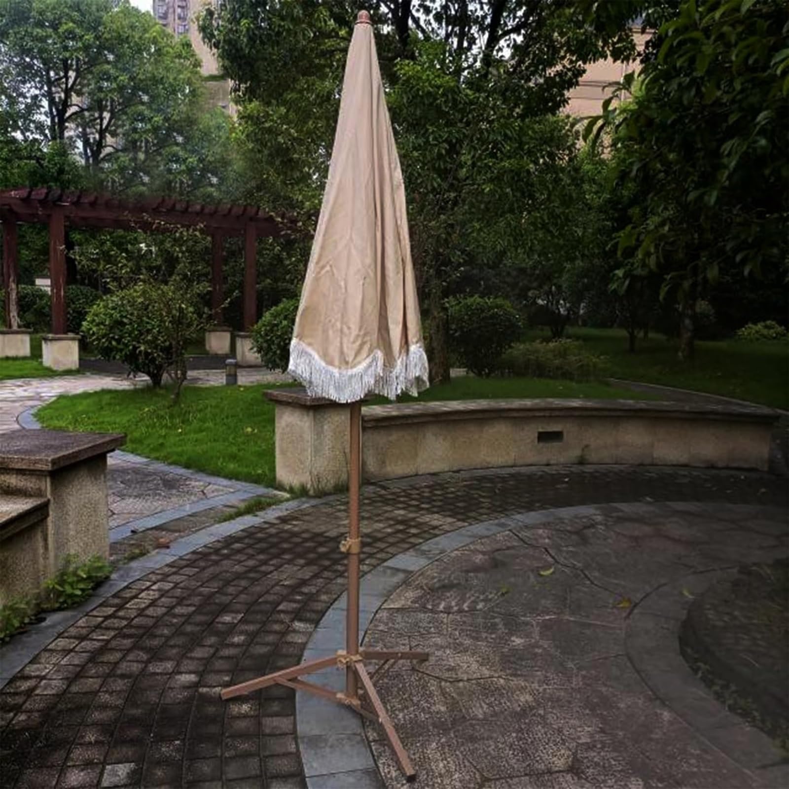 Parasole Parasol Targowy Z Frędzlami Parasol Ogrodowy Z Frędzlami Parasol Plażowy Na Świeżym Powietrzu Bez Podstawy Parasol Ogrodowy