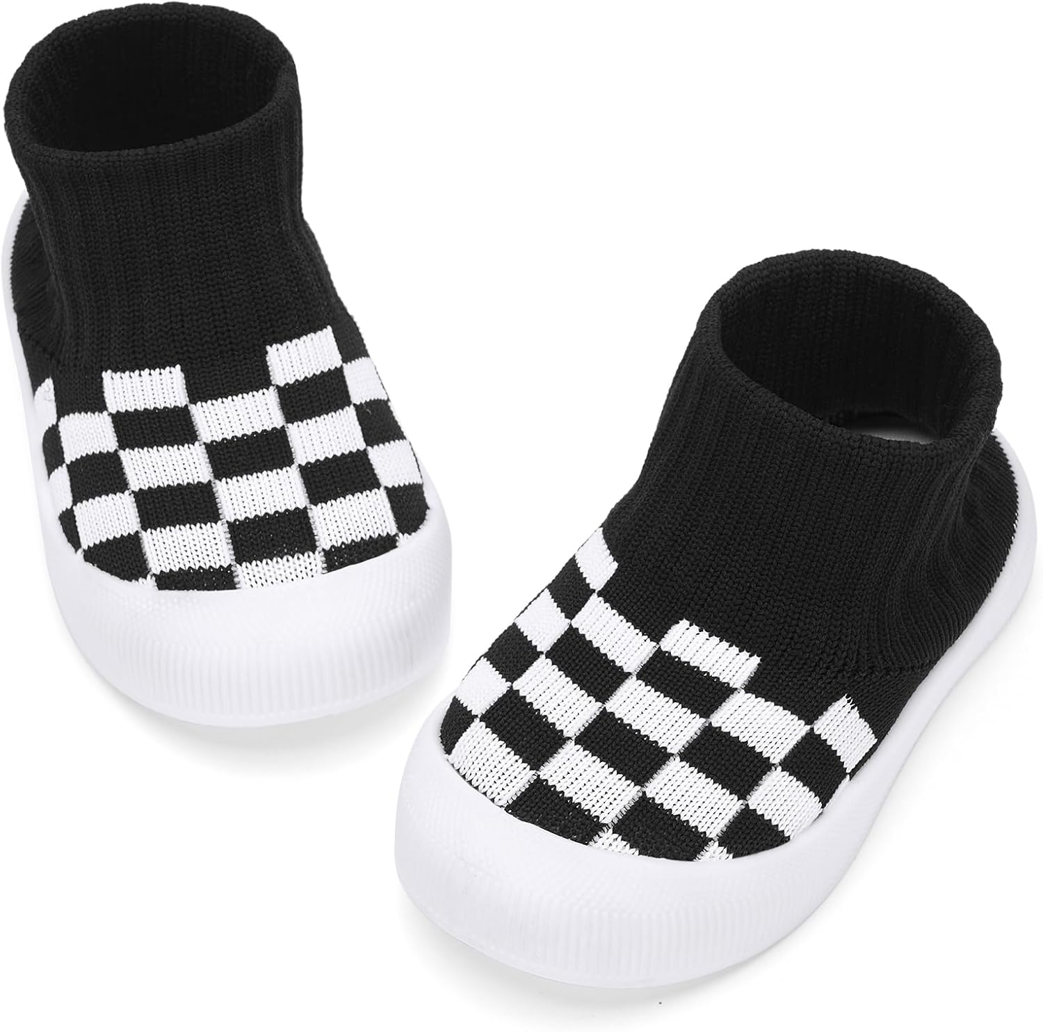BACSAC Baby Boy Girl Socks Shoes Toddler Elastic Breathable Slippers Kid Walking Sneakers with High Top Knitted Checkered Upper Anti Collision Non-Slip Design for Indoor Outdoor BACSAC Baby Boy Girl Socks Shoes Toddler Elastic Breathable Slippers Kid Walking Sneakers with High Top Knitted Checkered Upper Anti Collision Non-Slip Design for Indoor Outdoor