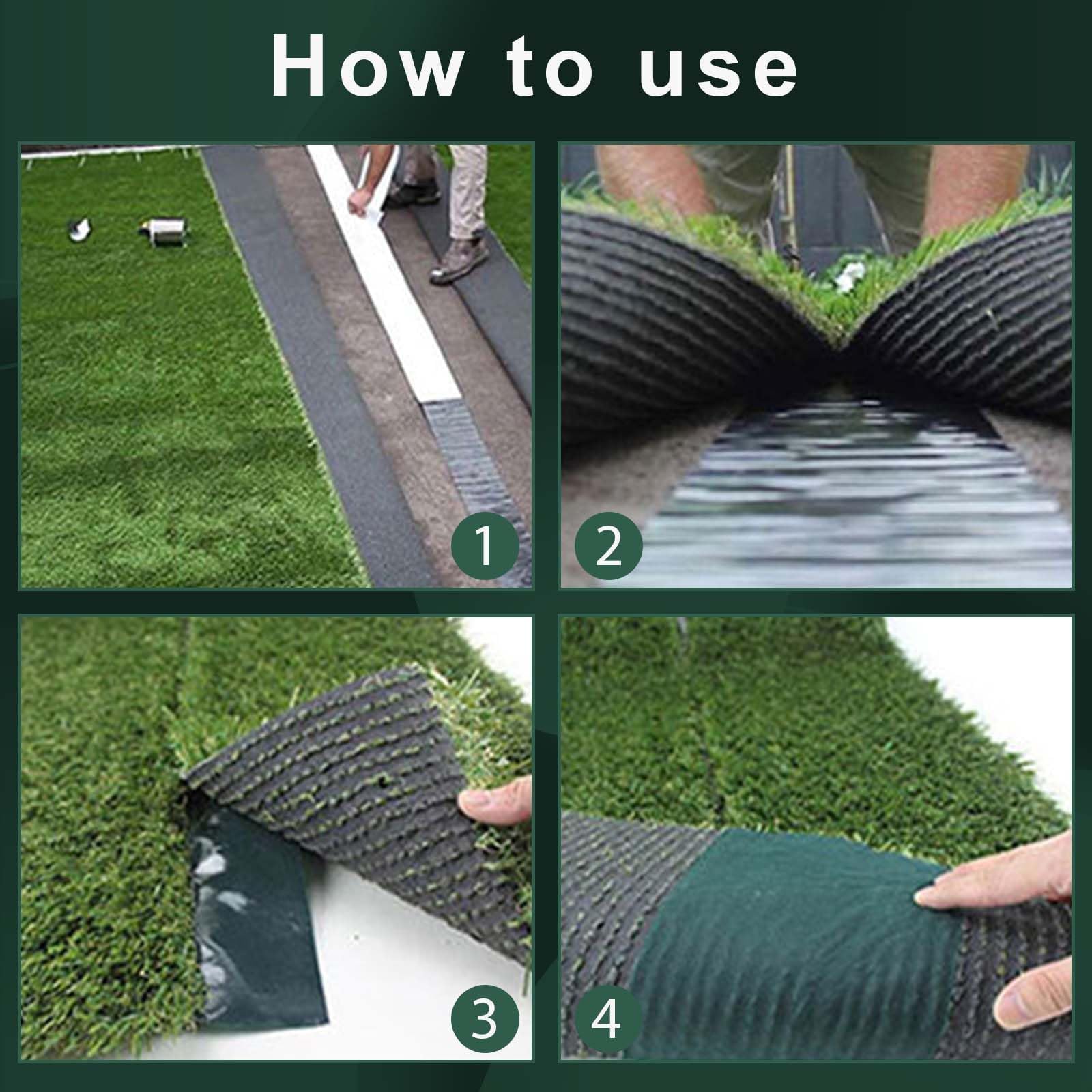 2 piezas Cinta de doble cara para céspedartificial,5 cm x 5 m,Cintaautoadhesivaparacésped, Cintaadhesivaparacéspedartificial,Cintaverdeparacéspedartificial, doble cara, para colocar césped