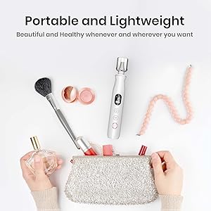 HSKAI Professional Nail Drill Kit, Electric Nail File with LCD & Lamp, Long-Lasting Thick Toenail Grinder, Rechargeable & Cordless Toe Nail Dremel Tools for Women & Men Manicure and Pedicure Gifts