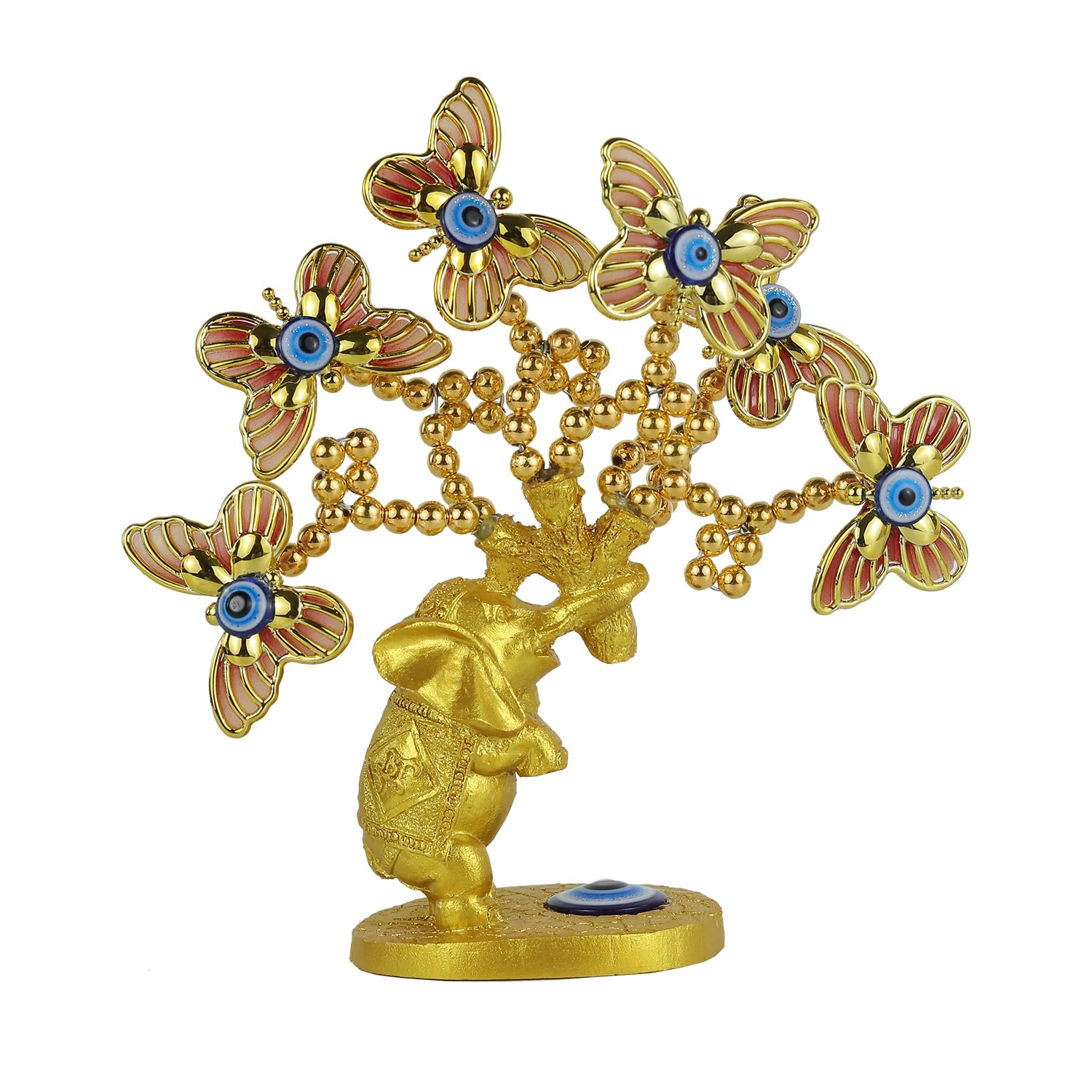 BWinka 5.9'' Butterfly Figurines Blue Evil Eye Turkish for Protection Good Luck Prosperity Gift for Home Table Office Decor