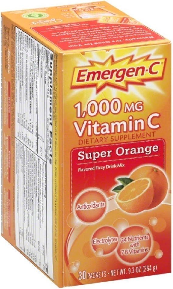 EmergenC, Super Orange, 30 Packets (Pack of 4)