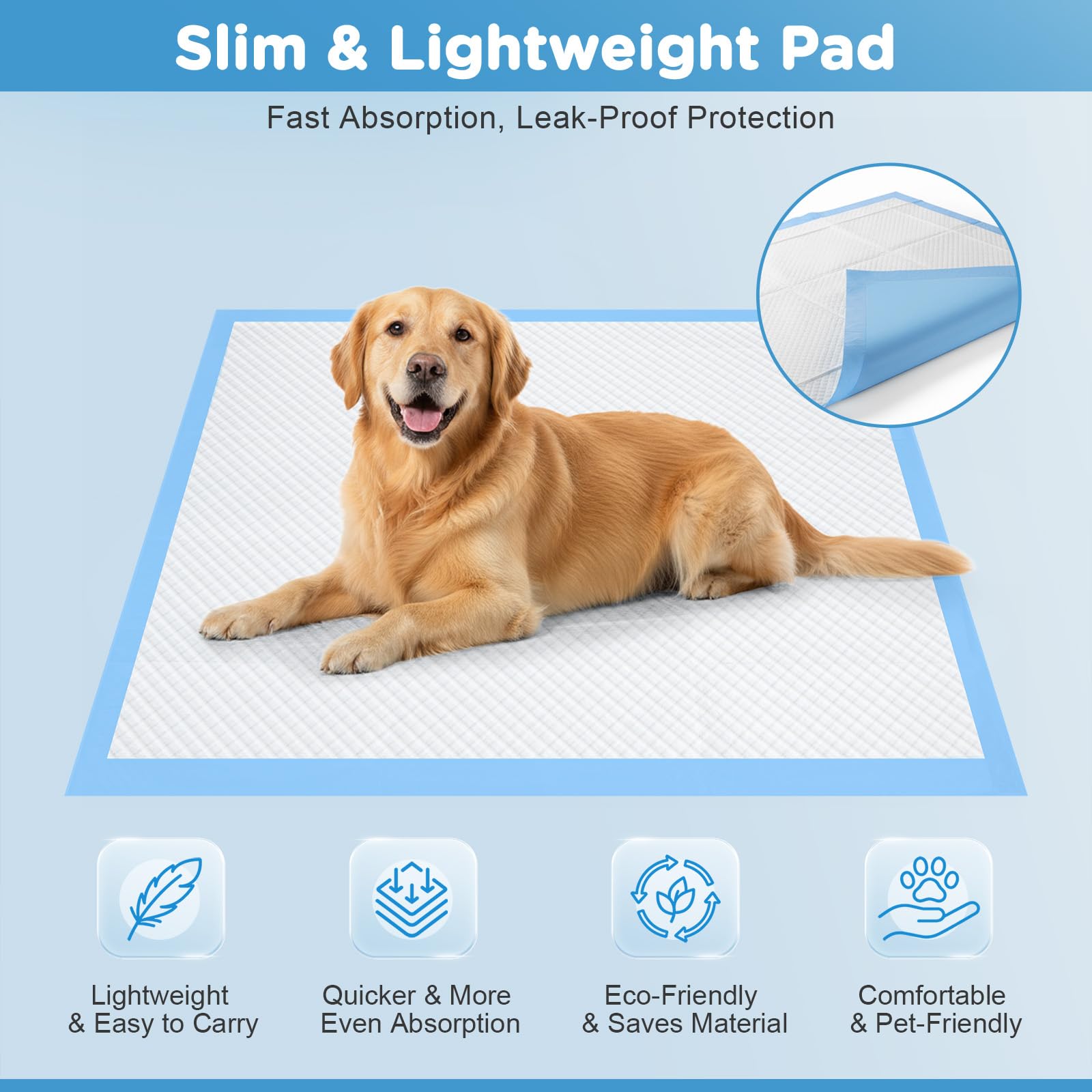 Almohadillas para orina de perro extra grandes, XXL gruesas de 6 capas ultra absorbentes para perros, a prueba de fugas y de secado rápido, absorben hasta 1200 ml, 45 unidades