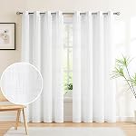 Rideaux blancs pour le salon 84 pouces Long Linge Filtration de lumière texturée Blanc de base Semi Sheer Rideau de fenêtre Set pour chambre Bureau rider Gratuit 54. 2 Panneaux Grommet Top