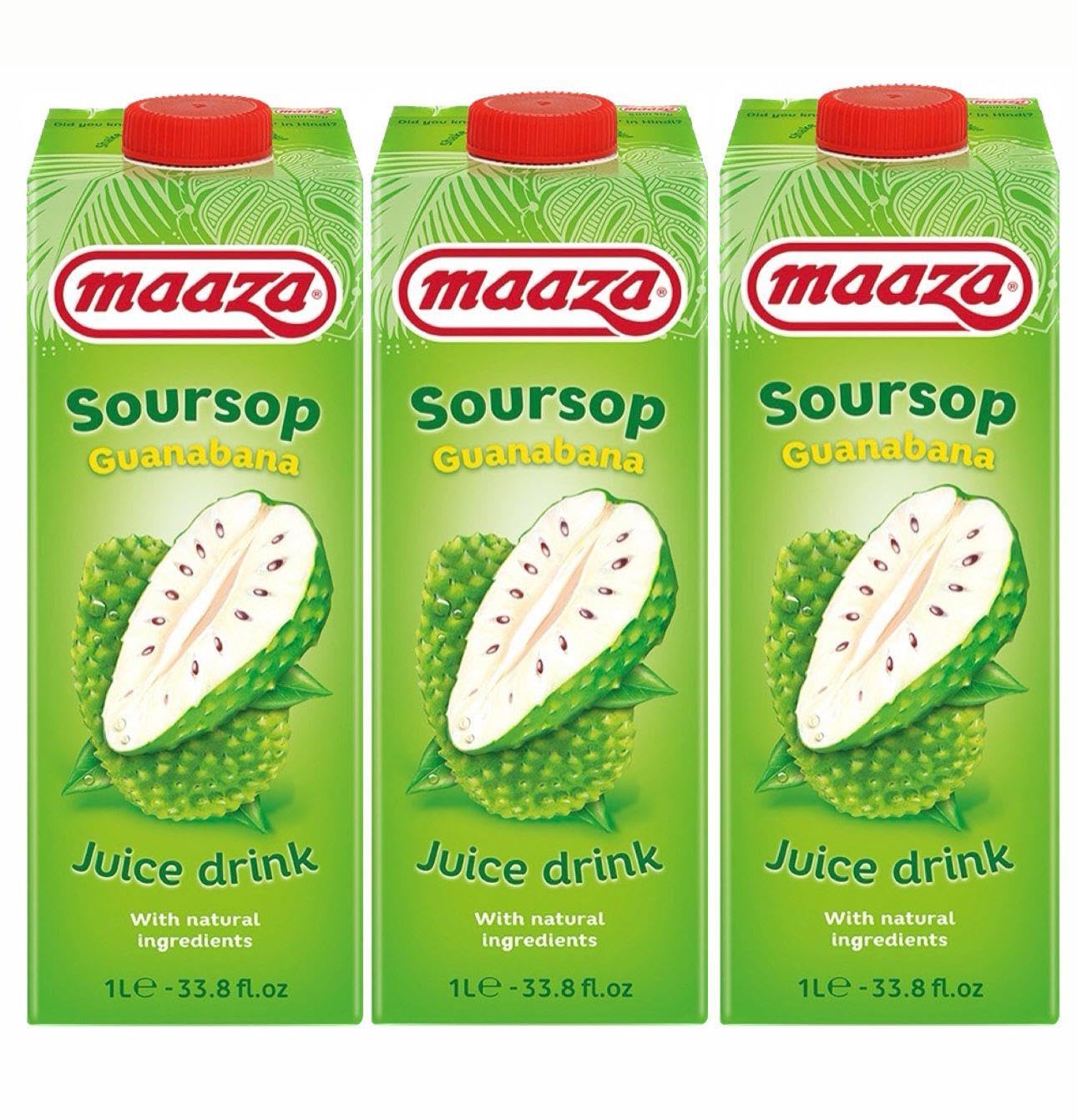 Maaza Soursop Guanabana 1ltr (Pack of 3)