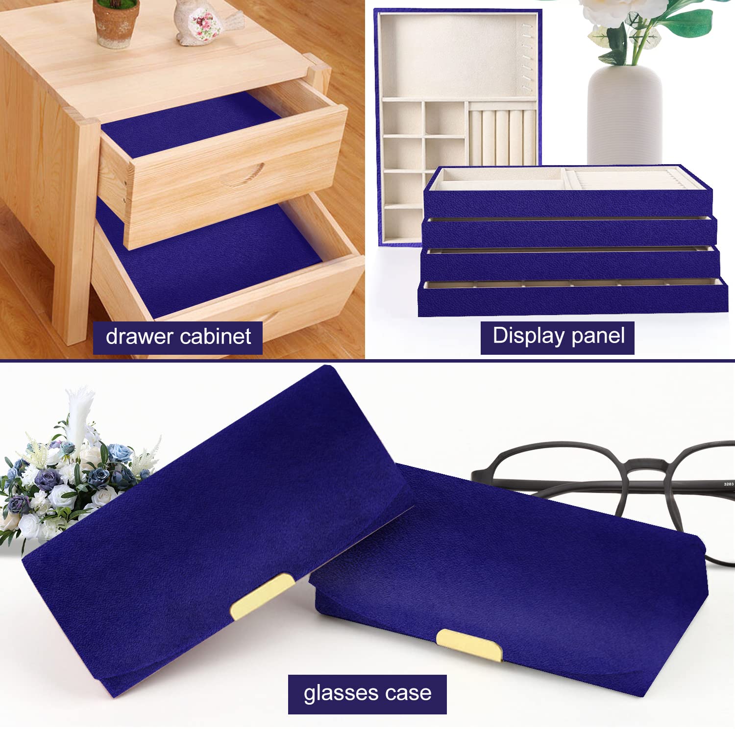 Peel & Stick Velvet Drawer Liner Roll - 14.5" X 78.7" Self-Adhesive Fabric For Jewelry Boxes, Shelves & Crafts (Green)