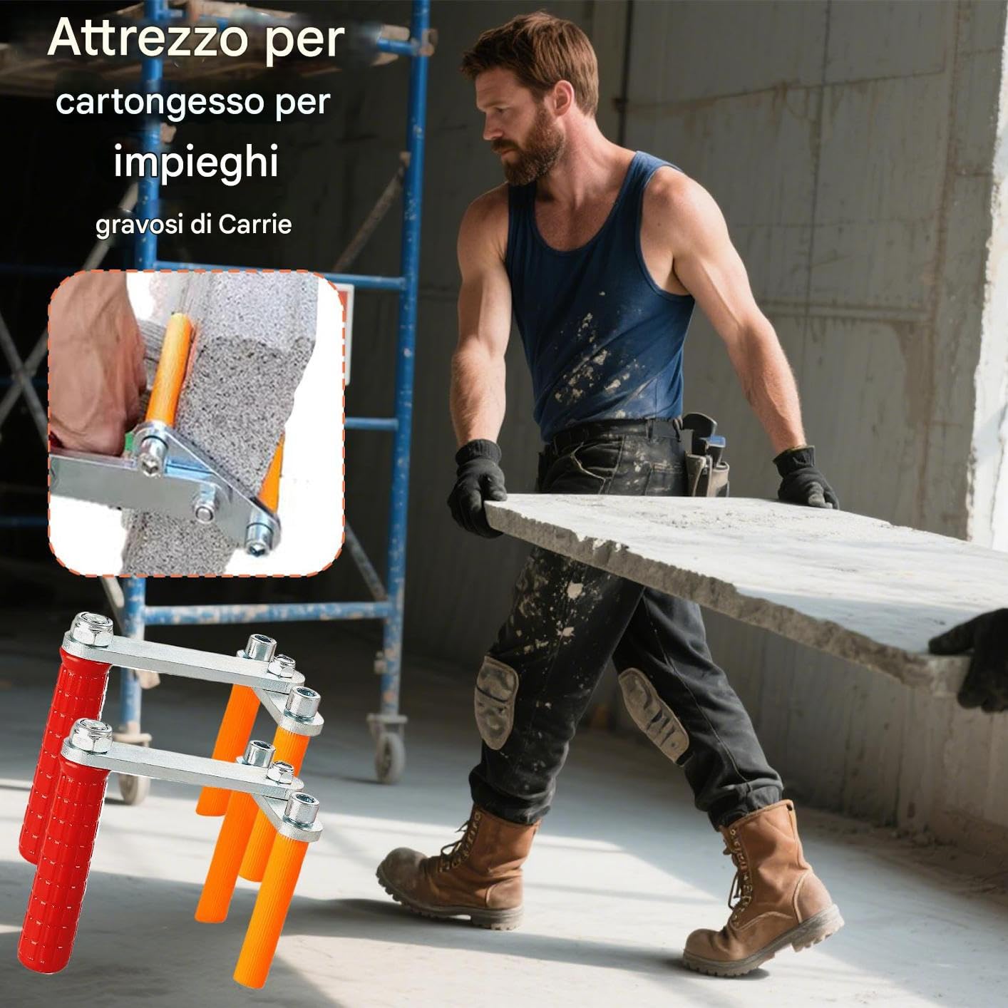 Trasportatore Cartongesso 2 Pezzi,Supporti Regolabili per Cartongesso | Utensile Legno Trasporto Pannelli Pinza per Manipolazione Lastri Materiali Lavori Casa Ristrutturazione